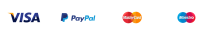 Métodos de pago seguros aceptados incluyendo Visa, Mastercard y PayPal
